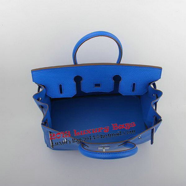 Hermes Birkin 35CM Tote Bags Blue Grainy Leather H-35 Silver Hermes Birkin 35CM Tote Bags Blue Grainy Leather H-35 Silver