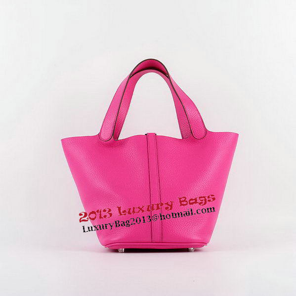Hermes Picotin Lock MM Bags Clemence Leather H8616 Rose