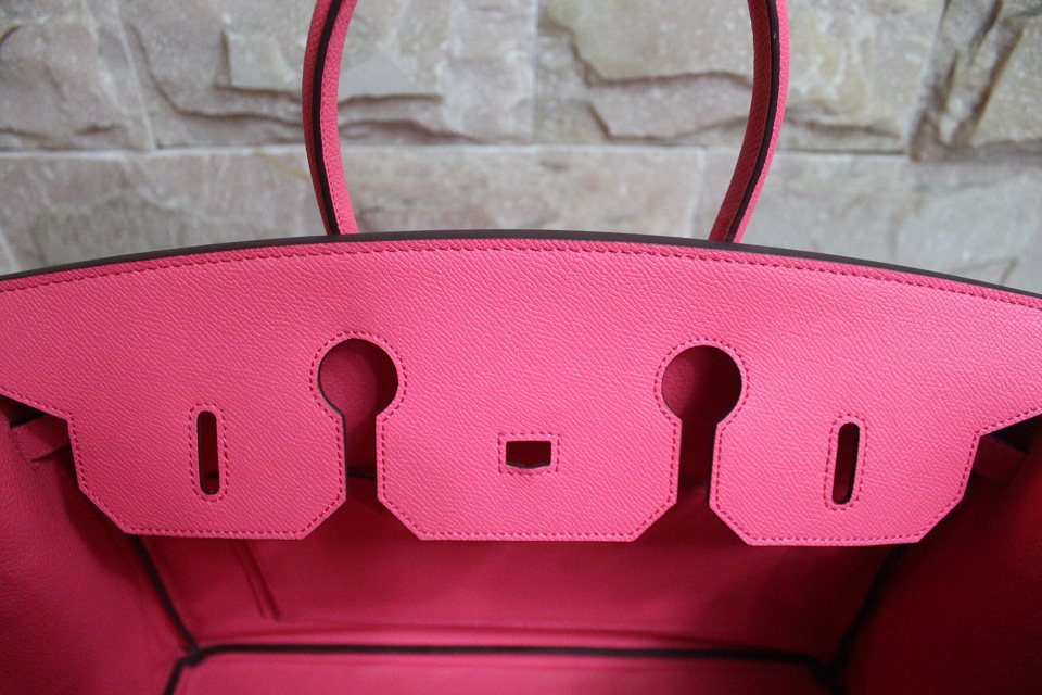 Hermes Birkin 35CM Tote Bag Rose Clemence Leather H6089 Gold/Silver Hermes Birkin 35CM Tote Bag Rose Clemence Leather H6089 Gold/Silver