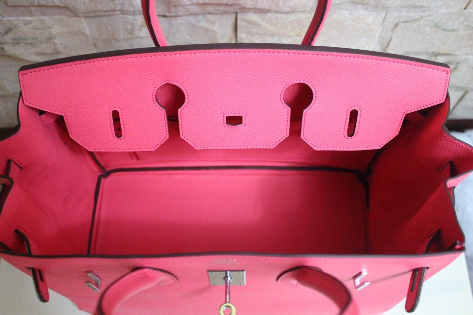 Hermes Birkin 35CM Tote Bag Rose Clemence Leather H6089 Gold/Silver Hermes Birkin 35CM Tote Bag Rose Clemence Leather H6089 Gold/Silver