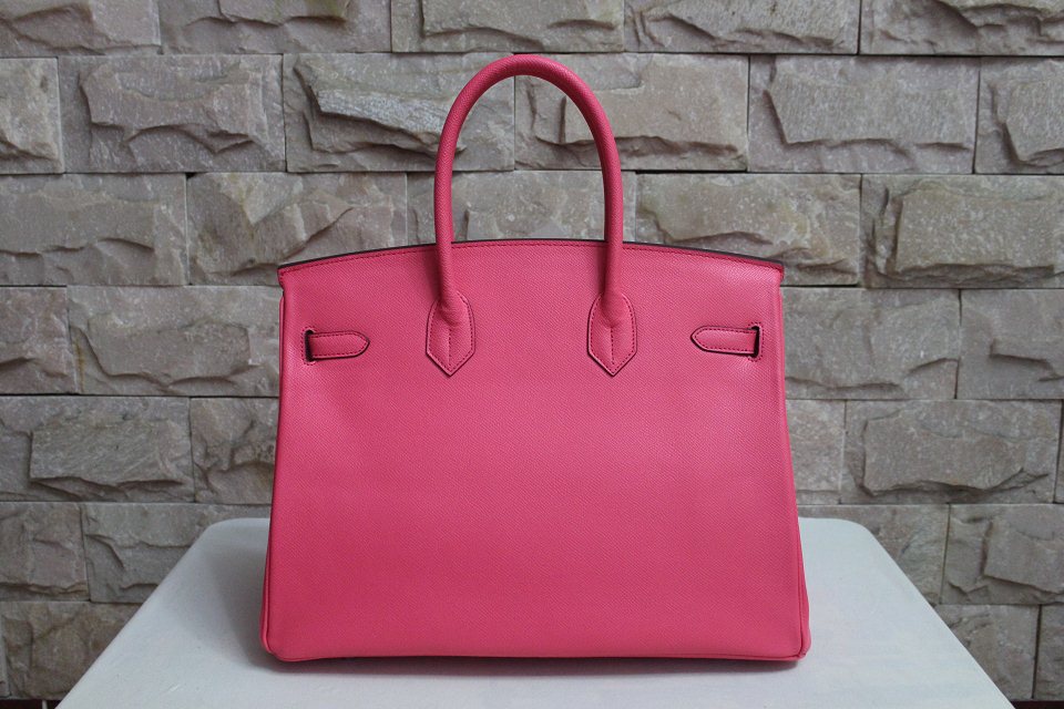 Hermes Birkin 35CM Tote Bag Rose Clemence Leather H6089 Gold/Silver Hermes Birkin 35CM Tote Bag Rose Clemence Leather H6089 Gold/Silver