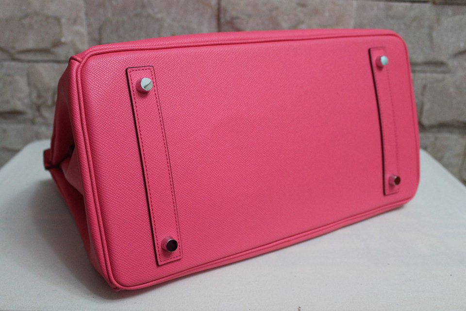 Hermes Birkin 35CM Tote Bag Rose Clemence Leather H6089 Gold/Silver Hermes Birkin 35CM Tote Bag Rose Clemence Leather H6089 Gold/Silver