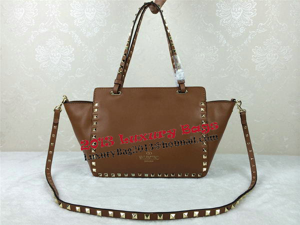 Valentino Garavani Rockstud mini Tote Bag Original Leather VG1916 Wheat Valentino Garavani Rockstud mini Tote Bag Original Leather VG1916 Wheat