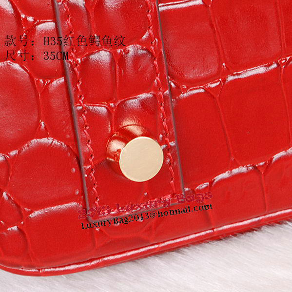 Hermes Birkin 35CM Tote Bag Shiny Croco Leather H35C Red Hermes Birkin 35CM Tote Bag Shiny Croco Leather H35C Red