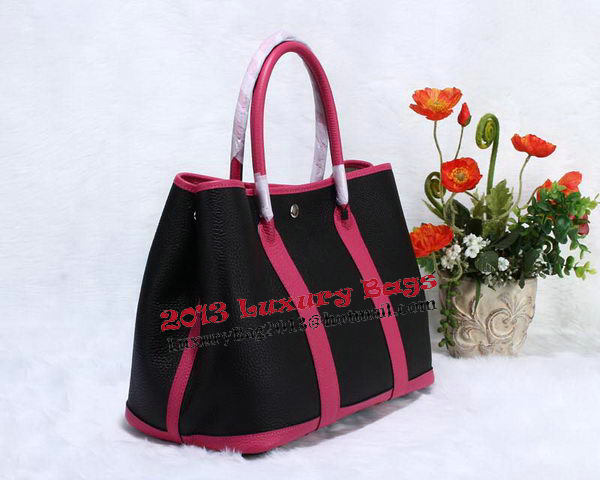 Hermes Garden Party 36cm Tote Bag Grainy Leather Black&Rose Hermes Garden Party 36cm Tote Bag Grainy Leather Black&Rose