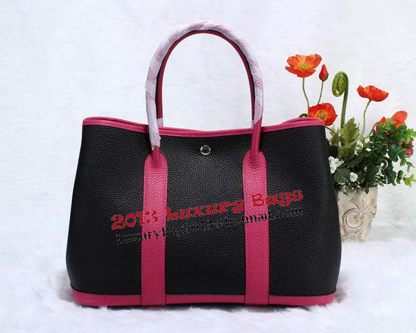 Hermes Garden Party 36cm Tote Bag Grainy Leather Black&Rose Hermes Garden Party 36cm Tote Bag Grainy Leather Black&Rose