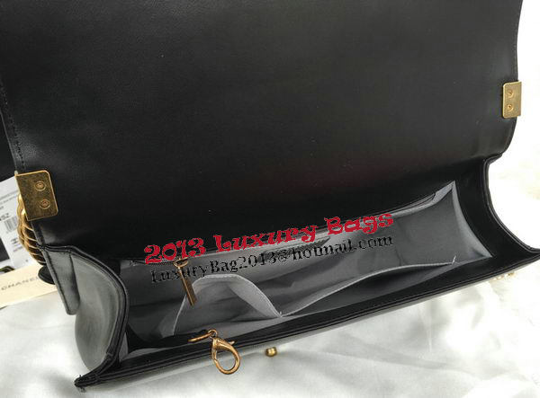 Chanel Boy Flap Shoulder Bag Original Black Sheepskin Leather A67087 Gold Chanel Boy Flap Shoulder Bag Original Black Sheepskin Leather A67087 Gold