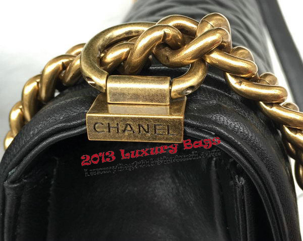 Chanel Boy Flap Shoulder Bag Original Black Sheepskin Leather A67087 Gold Chanel Boy Flap Shoulder Bag Original Black Sheepskin Leather A67087 Gold