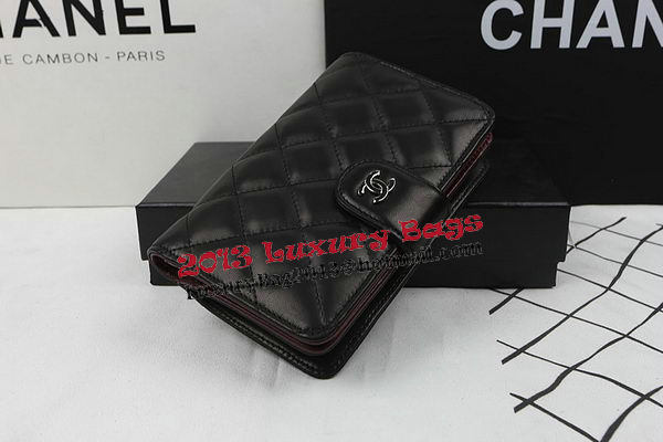 Chanel Matelasse Bi-Fold Wallet Black Original Sheepskin A48667 Silver Chanel Matelasse Bi-Fold Wallet Black Original Sheepskin A48667 Silver
