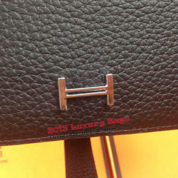Hermes Bearn Japonaise Grainy Leather Wallet H8622W Black Hermes Bearn Japonaise Grainy Leather Wallet H8622W Black