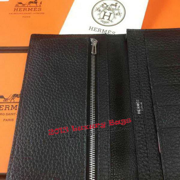 Hermes Bearn Japonaise Grainy Leather Wallet H8622W Black Hermes Bearn Japonaise Grainy Leather Wallet H8622W Black