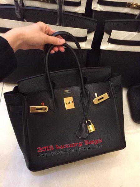 Hermes Birkin 35CM 30CM 30CM Tote Bag Grainy Leather H35H30H25 Black