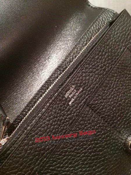 Hermes Compact Passport Holder Original Leather Black Hermes Compact Passport Holder Original Leather Black