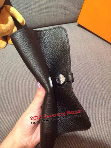 Hermes Compact Passport Holder Original Leather Black Hermes Compact Passport Holder Original Leather Black
