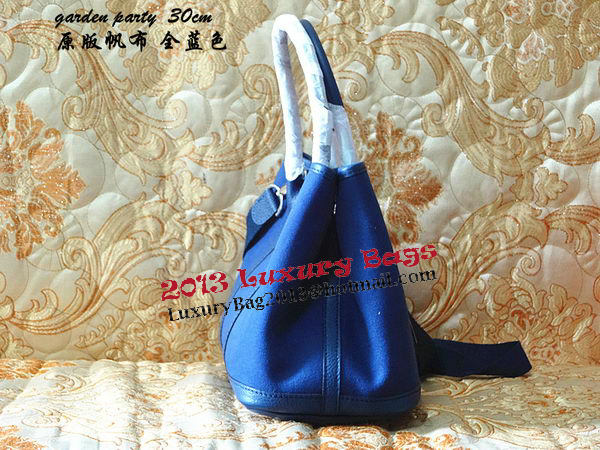 Hermes Garden Party 30cm Tote Bags Original Leather Blue Hermes Garden Party 30cm Tote Bags Original Leather Blue