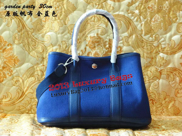 Hermes Garden Party 30cm Tote Bags Original Leather Blue Hermes Garden Party 30cm Tote Bags Original Leather Blue