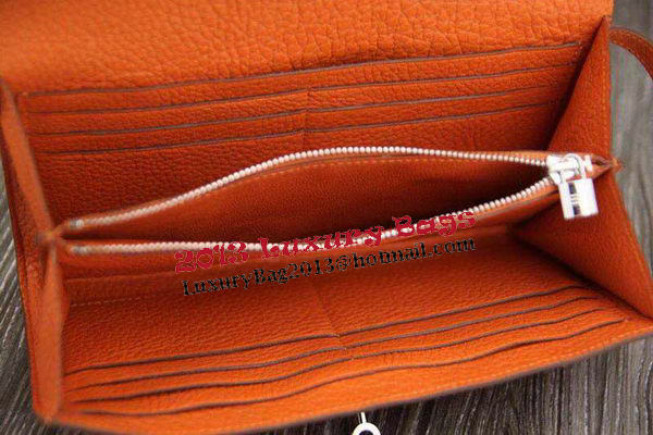 Hermes Kelly Wallet Togo Leather Bi-Fold Purse HA708W Orange Hermes Kelly Wallet Togo Leather Bi-Fold Purse HA708W Orange