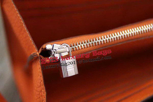 Hermes Kelly Wallet Togo Leather Bi-Fold Purse HA708W Orange Hermes Kelly Wallet Togo Leather Bi-Fold Purse HA708W Orange
