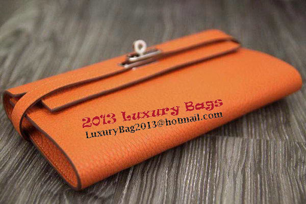 Hermes Kelly Wallet Togo Leather Bi-Fold Purse HA708W Orange Hermes Kelly Wallet Togo Leather Bi-Fold Purse HA708W Orange
