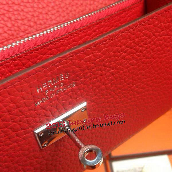 Hermes Kelly Wallet Togo Leather Bi-Fold Purse HA708W Red Hermes Kelly Wallet Togo Leather Bi-Fold Purse HA708W Red