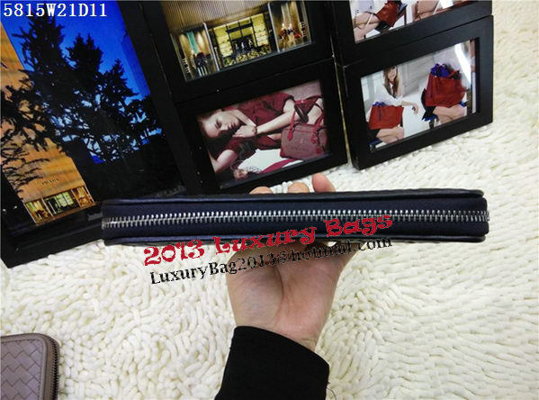 Bottega Veneta Intrecciato Calfskin Zip Around Wallet BV5815 Black Bottega Veneta Intrecciato Calfskin Zip Around Wallet BV5815 Black