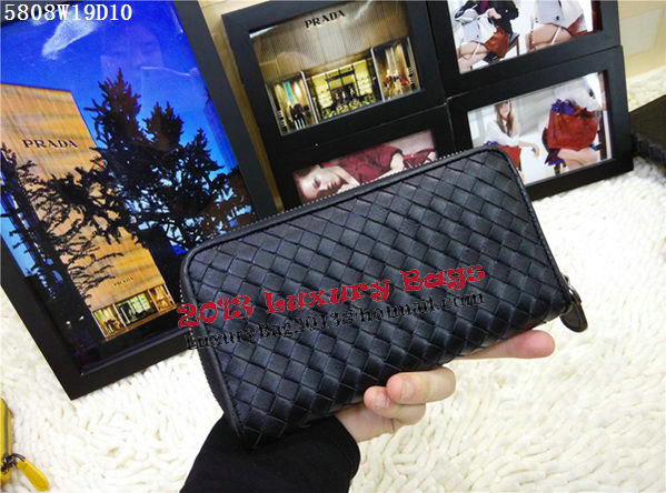 Bottega Veneta Intrecciato Nappa Zip Around Wallet BV5808 Black Bottega Veneta Intrecciato Nappa Zip Around Wallet BV5808 Black