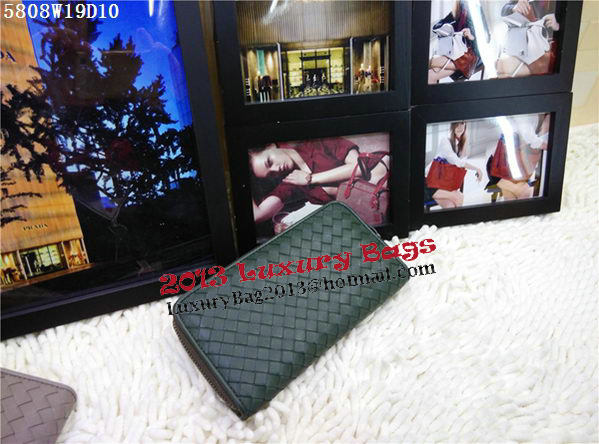 Bottega Veneta Intrecciato Nappa Zip Around Wallet BV5808 Green Bottega Veneta Intrecciato Nappa Zip Around Wallet BV5808 Green