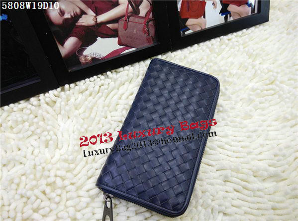Bottega Veneta Intrecciato Nappa Zip Around Wallet BV5808 Royal Bottega Veneta Intrecciato Nappa Zip Around Wallet BV5808 Royal