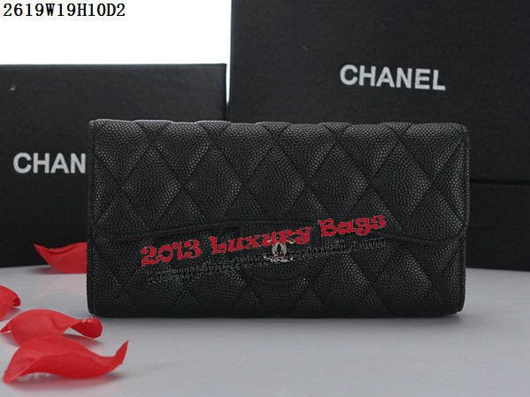 Chanel Tri-Fold WalletCannage Pattern A2619 Black Chanel Tri-Fold WalletCannage Pattern A2619 Black