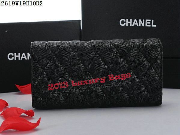 Chanel Tri-Fold WalletCannage Pattern A2619 Black Chanel Tri-Fold WalletCannage Pattern A2619 Black