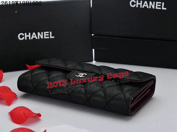 Chanel Tri-Fold WalletCannage Pattern A2619 Black Chanel Tri-Fold WalletCannage Pattern A2619 Black