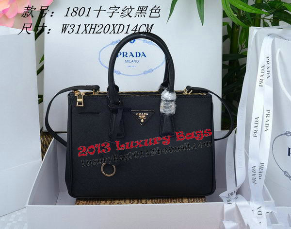 Prada Saffiano Leather Tote Bag PBN1801 Black Prada Saffiano Leather Tote Bag PBN1801 Black