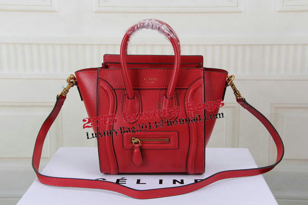 Celine Luggage Nano Bag Original Leather CTS3309 Red Celine Luggage Nano Bag Original Leather CTS3309 Red