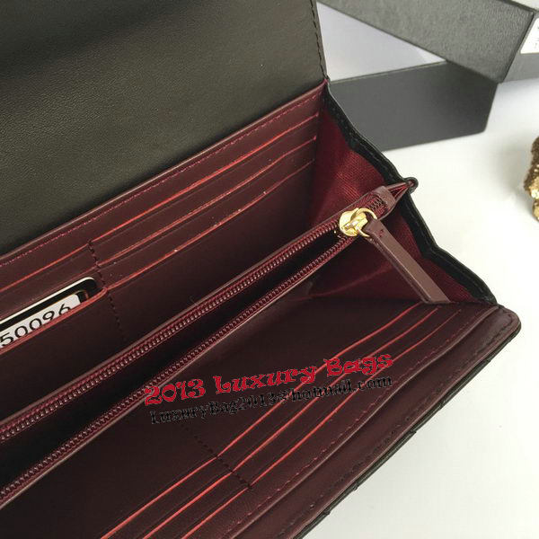 Chanel Matelasse Long Wallet Black Sheepskin Leather A50096 Gold Chanel Matelasse Long Wallet Black Sheepskin Leather A50096 Gold