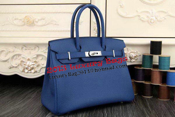 Hermes Birkin 35CM 30CM Tote Bag Original Leather HB35O Blue Hermes Birkin 35CM 30CM Tote Bag Original Leather HB35O Blue