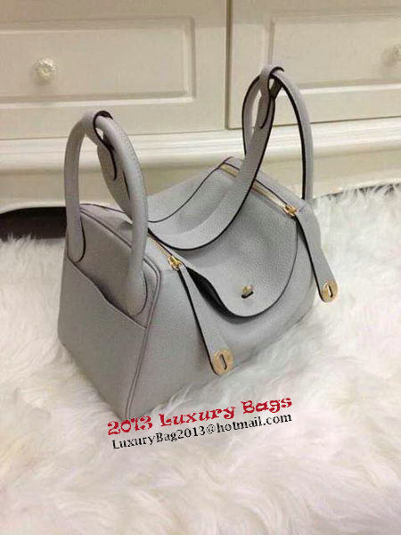 Hermes Lindy 30CM Grey Leather Shoulder Bag HLD30 Gold Hermes Lindy 30CM Grey Leather Shoulder Bag HLD30 Gold