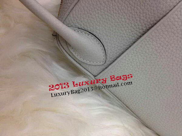 Hermes Lindy 30CM Grey Leather Shoulder Bag HLD30 Gold Hermes Lindy 30CM Grey Leather Shoulder Bag HLD30 Gold