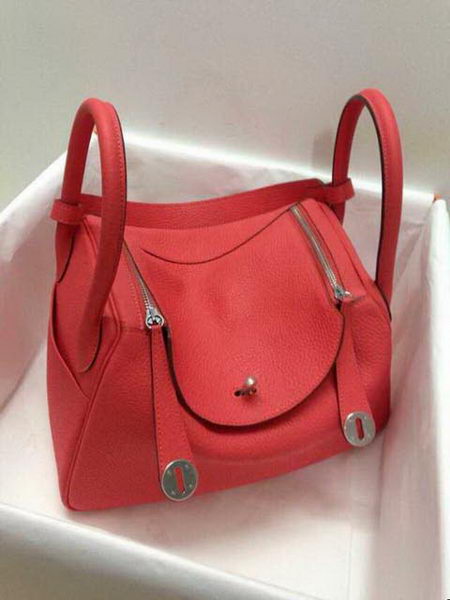 Hermes Lindy 30CM Original Leather Shoulder Bag HLD30 Light Red
