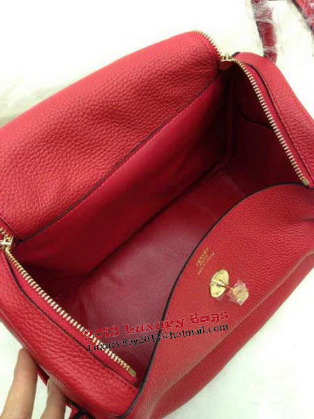 Hermes Lindy 30CM Red Leather Shoulder Bag HLD30 Gold Hermes Lindy 30CM Red Leather Shoulder Bag HLD30 Gold
