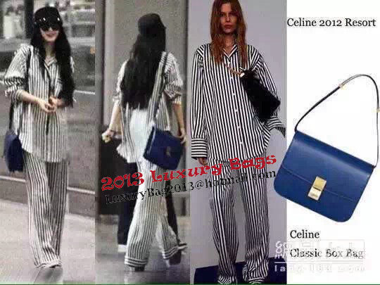 Celine Classic Box Flap Bag Calfskin Leather C88008 Royal Celine Classic Box Flap Bag Calfskin Leather C88008 Royal