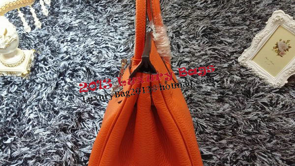 Hermes Birkin 35CM Tote Bag Litchi Leather HB35GL Orange Hermes Birkin 35CM Tote Bag Litchi Leather HB35GL Orange