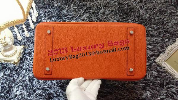 Hermes Birkin 35CM Tote Bag Litchi Leather HB35GL Orange Hermes Birkin 35CM Tote Bag Litchi Leather HB35GL Orange