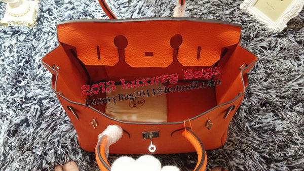 Hermes Birkin 35CM Tote Bag Litchi Leather HB35GL Orange Hermes Birkin 35CM Tote Bag Litchi Leather HB35GL Orange