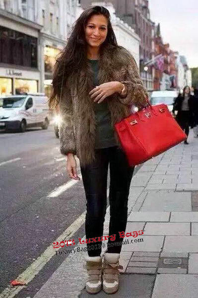 Hermes Birkin 35CM Tote Bag Litchi Leather HB35GL Red Hermes Birkin 35CM Tote Bag Litchi Leather HB35GL Red