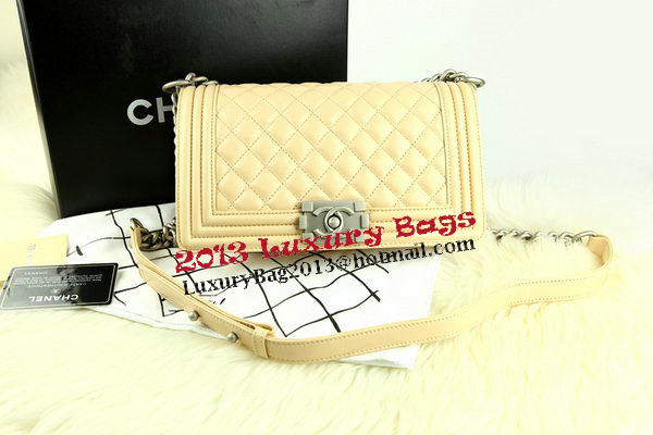 Boy Chanel Flap Bag Original Apricot Pearl Sheepskin Leather A67086 Silver Boy Chanel Flap Bag Original Apricot Pearl Sheepskin Leather A67086 Silver