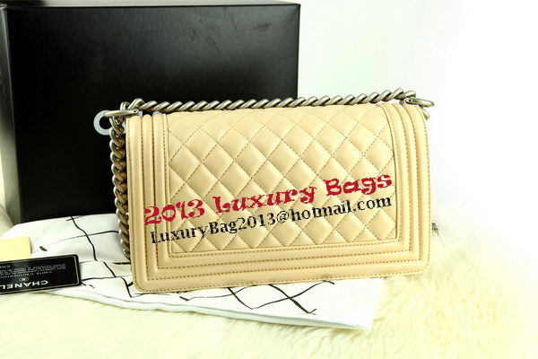 Boy Chanel Flap Bag Original Apricot Pearl Sheepskin Leather A67086 Silver Boy Chanel Flap Bag Original Apricot Pearl Sheepskin Leather A67086 Silver