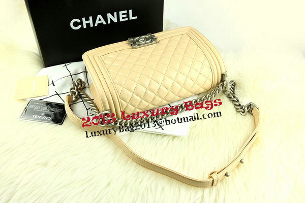 Boy Chanel Flap Bag Original Apricot Pearl Sheepskin Leather A67086 Silver Boy Chanel Flap Bag Original Apricot Pearl Sheepskin Leather A67086 Silver