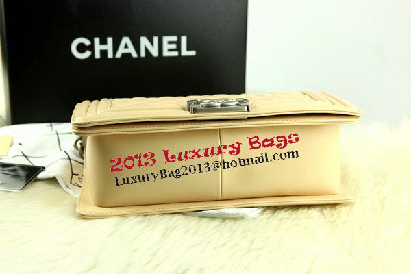 Boy Chanel Flap Bag Original Apricot Pearl Sheepskin Leather A67086 Silver Boy Chanel Flap Bag Original Apricot Pearl Sheepskin Leather A67086 Silver