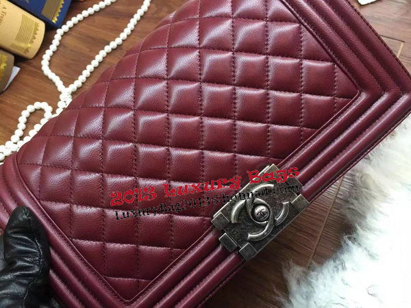 Boy Chanel Flap Shoulder Bag Sheepskin Leather A67086 Burgundy Boy Chanel Flap Shoulder Bag Sheepskin Leather A67086 Burgundy