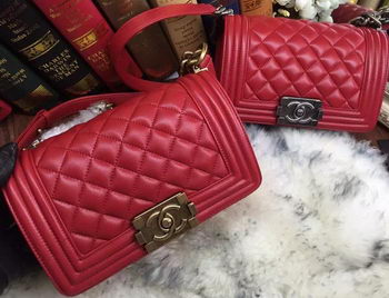 Boy Chanel Flap Shoulder Bags Sheepskin Leather A67085 Red Boy Chanel Flap Shoulder Bags Sheepskin Leather A67085 Red
